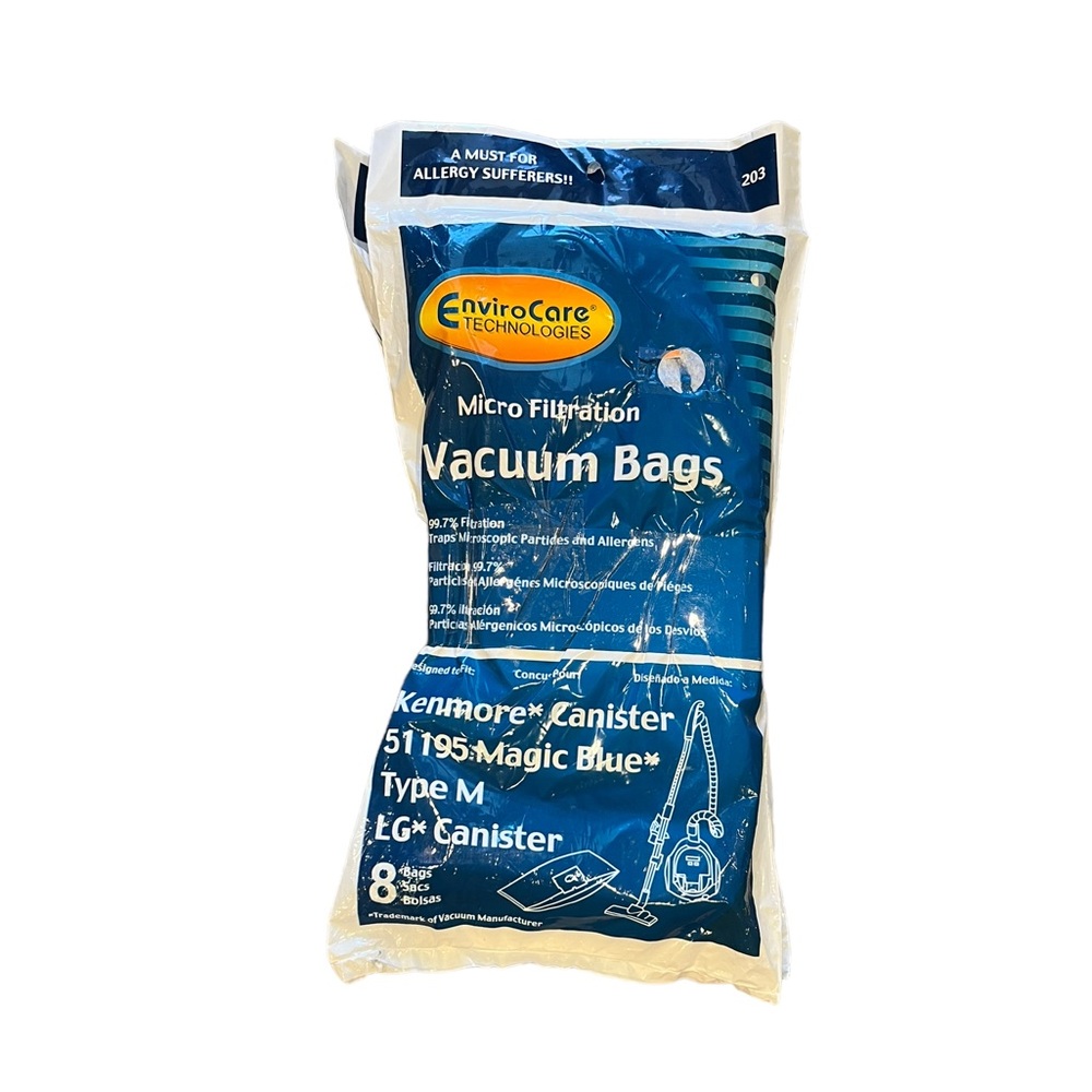 NEW Envirocare Technologies Micro Filtration Vacuum Bags Kenmore Canister Type M